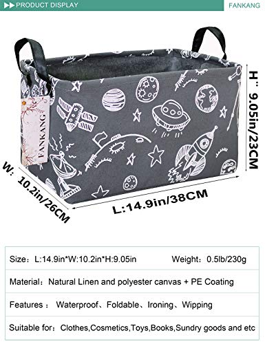 Fankang Storage Basket,Nursery Hamper Canvas Laundry Basket Foldable With Waterproof Pe Coating Storage, Office, Bedroom, Clothes,Toys (Rec-Space Planet) #TOP1