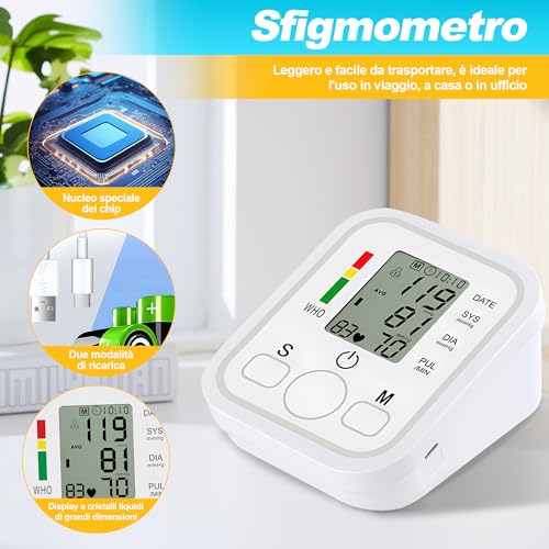 Tensiómetro de muñeca, Tensiómetro Digital, Medidor Tension Arterial Aparato Tension Arterial Medición Precisa Con Gran Pantalla LCD/Memoria (2x99) Regalo para Madres Padres - imagen 7