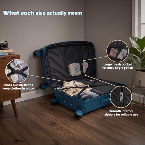 Image of Explore Luggage Trolley Bags | Polypropylene Durable Hard Shell | Polypropylene Durable Hard Shell, TSA Type Lock, 360 Disc Spinner Wheels, Expandable Suitcase