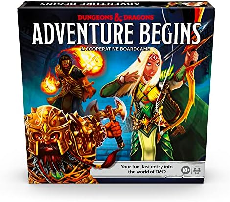 Dungeons & Dragons Adventure Begins, Cooperative Fantasy Board Game, Fast Entry to The World of D&D, Family Game for 2-4 Players, 10 and Up