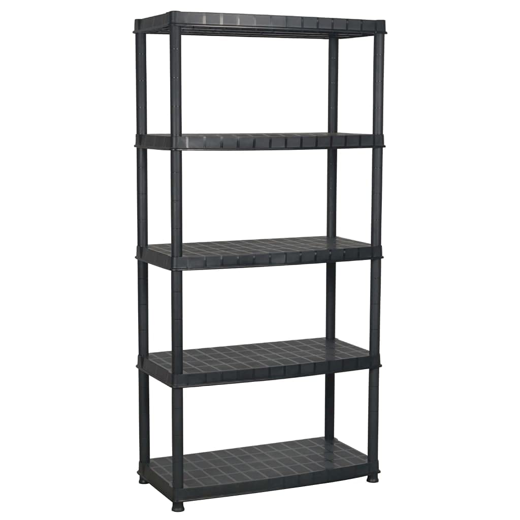 Générique Étagère de Rangement à 5 Niveaux Noir 91,5x45,7x185cm Plastique,Entreprise & Industrie,Stockage Industriel,Étagères industrielles,Noir,9.5 KG,147686
