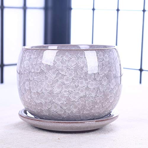 Pottes de fleurs en céramique ronde maison trou drainage 12 cm