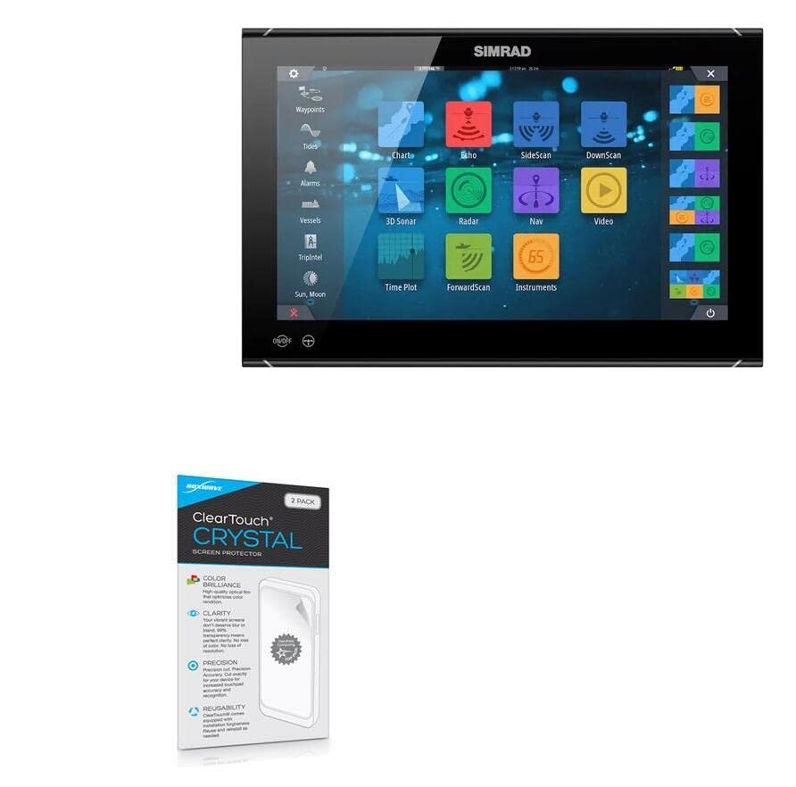 BoxWave Screen Protector Compatible with Simrad NSO evo3S (16 in) - ClearTouch Crystal (2-Pack), HD Film Skin - Shields from Scratches