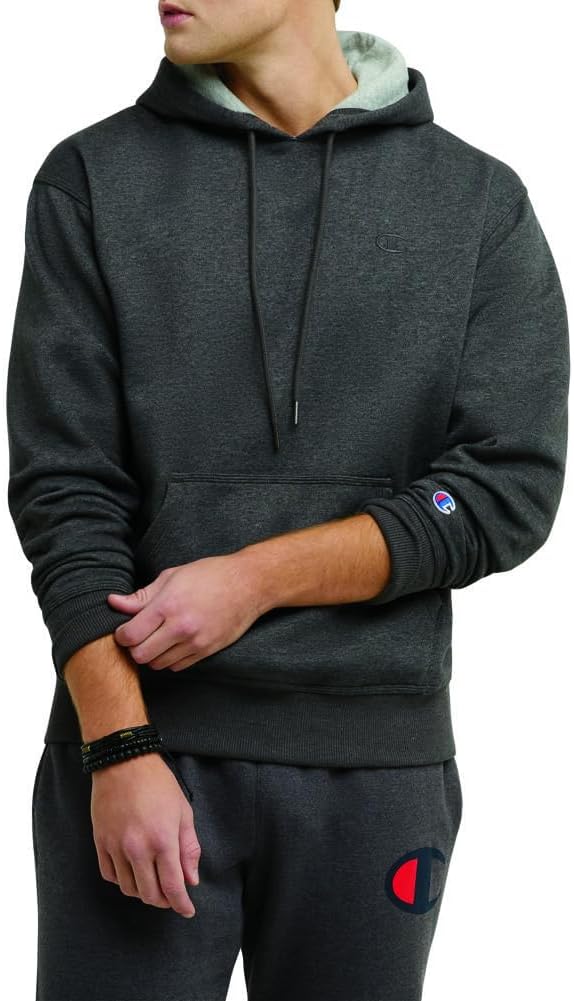 Men's Pullover Fleece Hoodie, Standard Fit, Midweight, C Logo, Available in Regular and Big & Tall, Granite Heather, X-Large