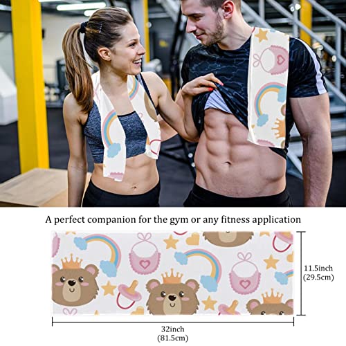 Toalla de deporte de microfibra absorbente con estampado de oso bebé 5
