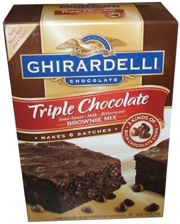 Ghirardelli Triple Chocolate Premium Brownie Mix 6 Pack - 7.5 Lb Total, Kosher
