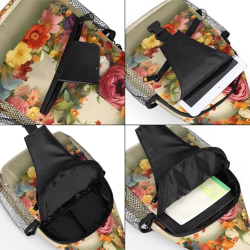 Bolso Sling para mujeres y hombres, patrón floral, multiuso miniatura 5