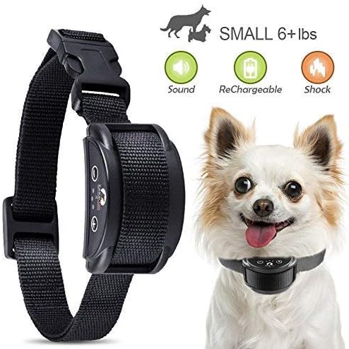 2018 New Upgraded Rechargeable Dog Bark Collar and Anti-Barking with 5 Levels Automatic No Bark Collar for Small Medium Large Dogs No Harm Shock Safe Stop Bark (6+lbs) (Small, Medium, Large)