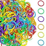 220PCS Plastic Binder Rings Plastic Loose Leaf Binder Rings Multi-Color Plastics Rings for Crafts Book Rings for Cards, Document Stack, Office Use, Swatches Organization School Home, 6 Colors (20 mm)