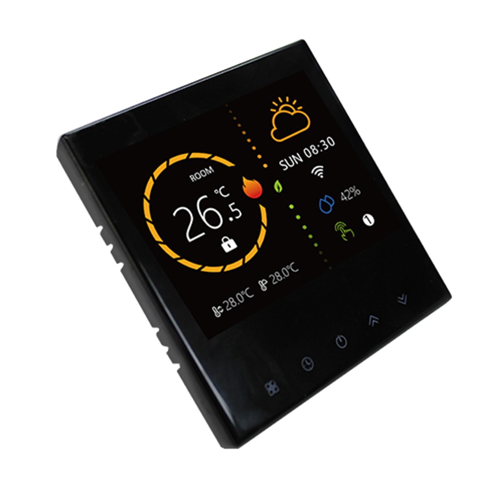 Termostato Intelligente Wireless, Regolatore di Temperatura Digitale, Controller di Riscaldamento Programmabile, Ideale per Uso Domestico (BLACK)