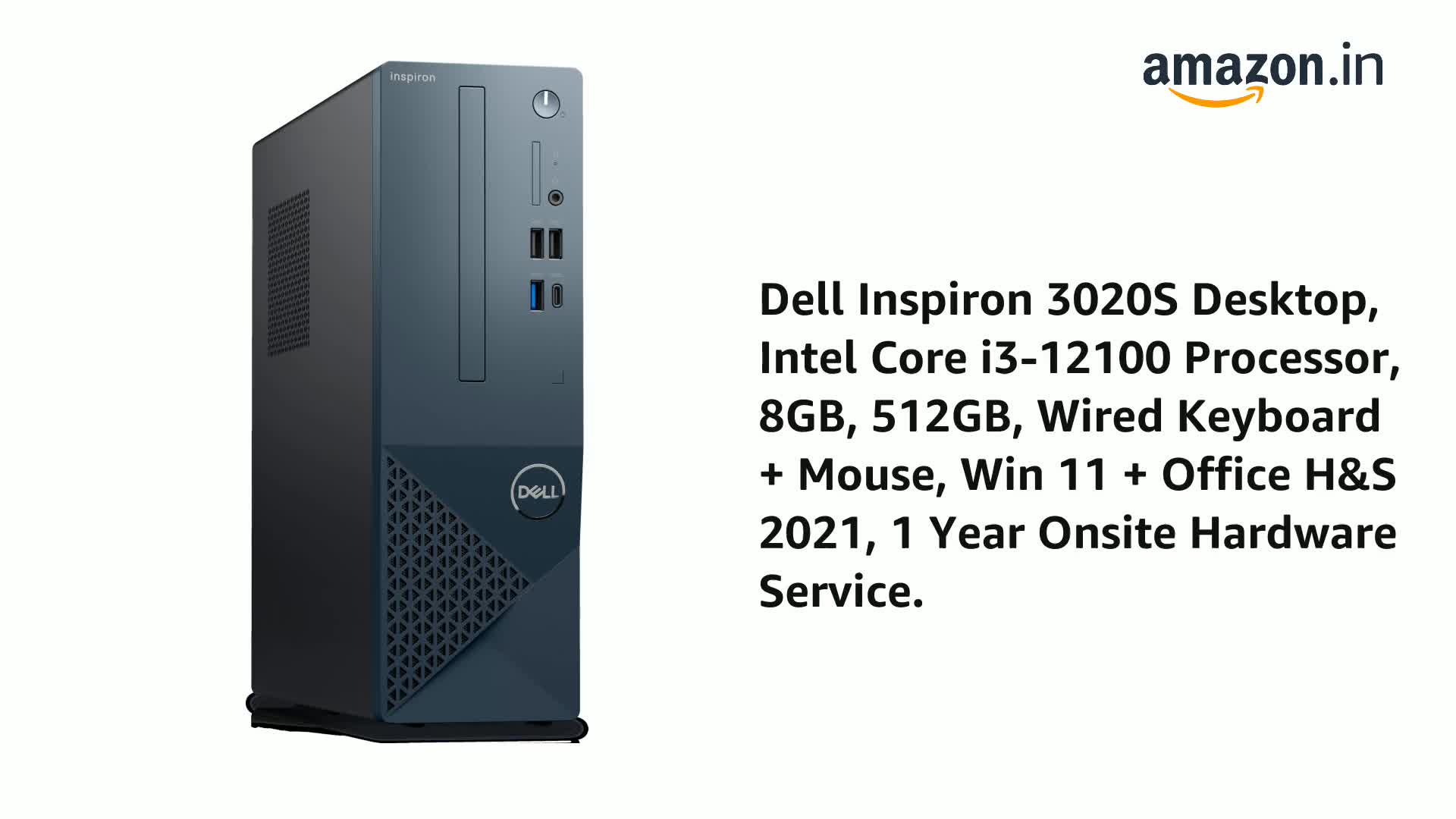 Dell Inspiron 3030S Desktop, Windows 11 Home, Intel Core i3