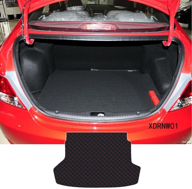 Car Trunk Pads Accessories For Hyundais I25 Accent 2010 2011 2012 2013 2014-2016 Cargo Tray Rear Cover Waterproof Floor Mat (sedan Black With Beige)