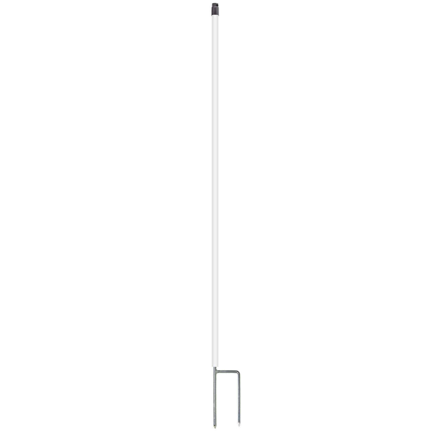 VOSS.farming 10x Kunststoffpfahl mit Kopfisolator 170cm Weidezaunpfahl Elektrozaunpfahl Pfahl für Weidezaun Weiß 149cm Doppelspitze Pferdezaun Ponyzaun Wildabwehr