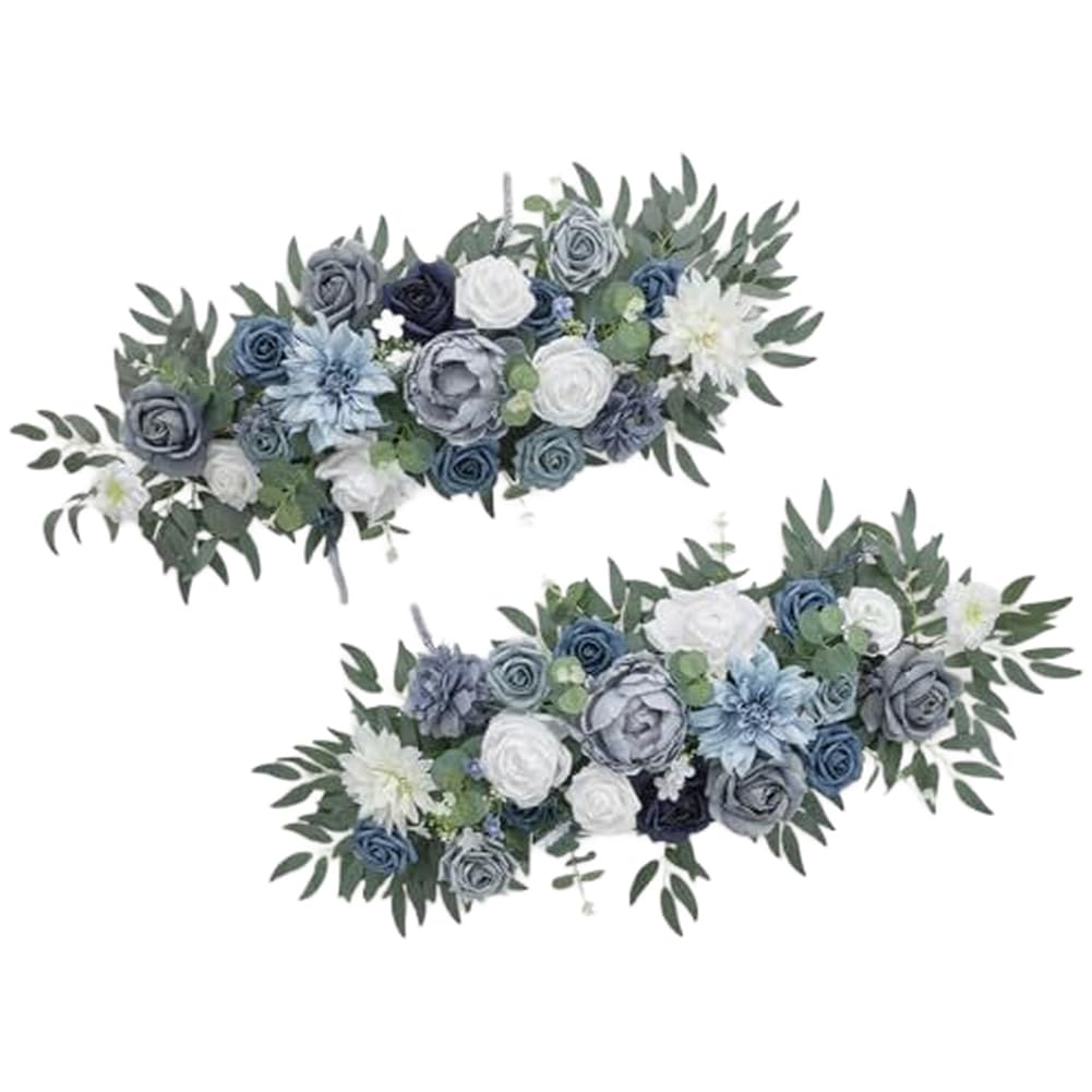 Fioriera artificiale in seta per matrimonio, 75 x 35 cm, confezione da 2