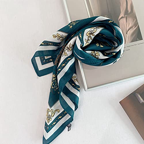 Livrerpi Silk Feeling Scarf Satin Hair Scarf Medium Square Fashion Head Scarf For Women 27.5”- Flower A043X #TOP4