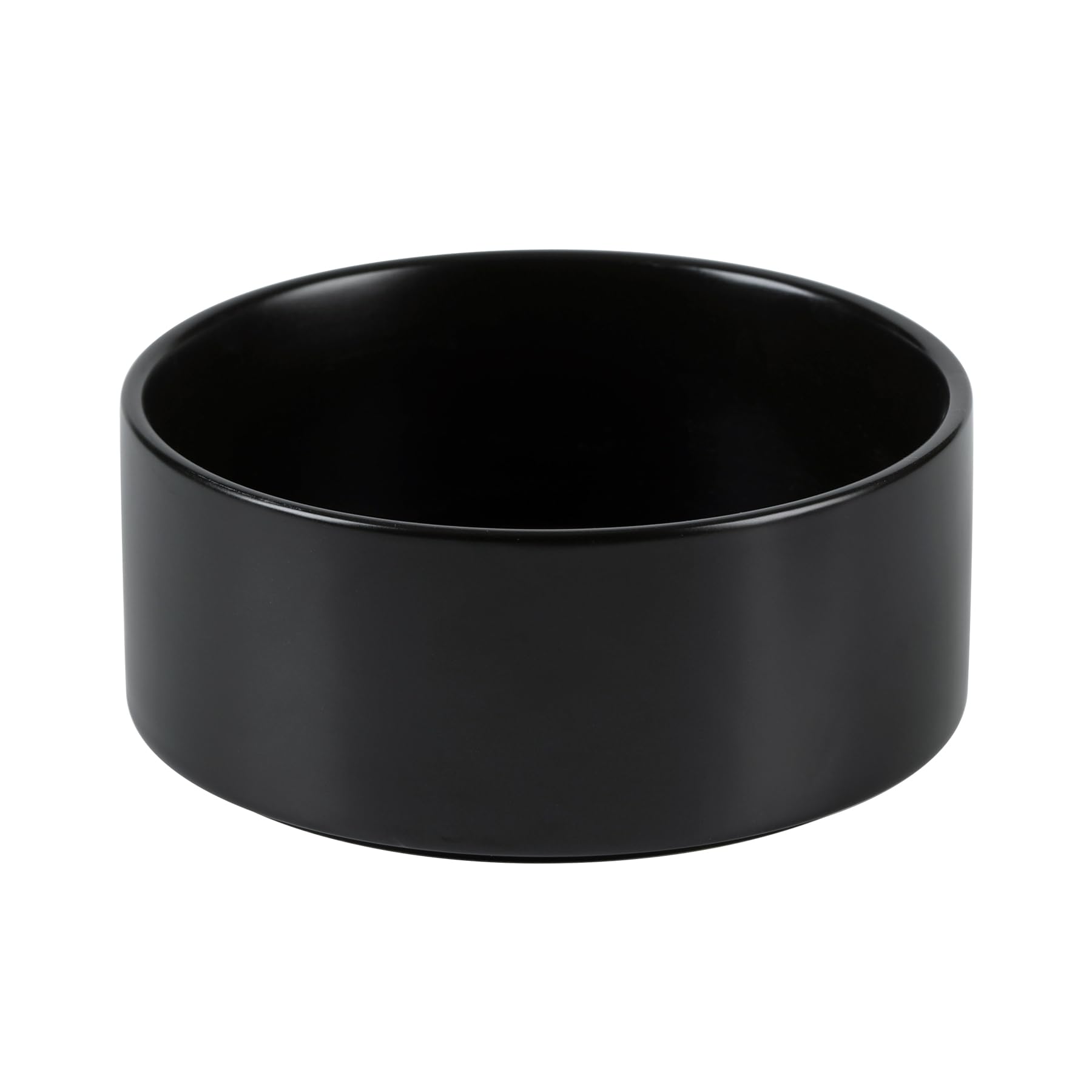 Havniva Ceramic Dog Bowl, Food and Water Bowl for Medium Breed Dog, Pet Bowl for Replacement (7.3 inch, Single Bowl, Black)