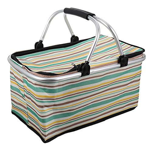 SEWOART Bolsa Térmica para Picnic con Asa Resistente Cesta Reutilizable para Compras y Transporte de Alimentos Diseño con Antiderrames Duradera y Práctica para Exterior