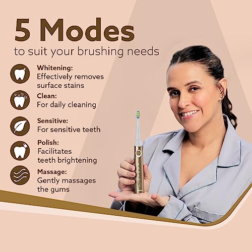 AGARO COSMIC PLUS MAX Sonic Electric tooth brush for adults with 5 modes,7 brush heads,1 interdental head,Carry Case and rechargeable with 4 hours... - Image 5