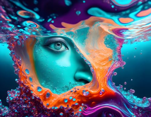 Affiches photos un visage sous-marin art pour salon moderne