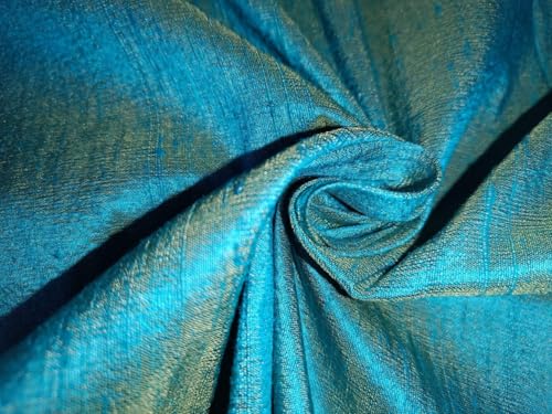 Pure soie bleu jaune tissu Dupioni pour donner vie à vos projets