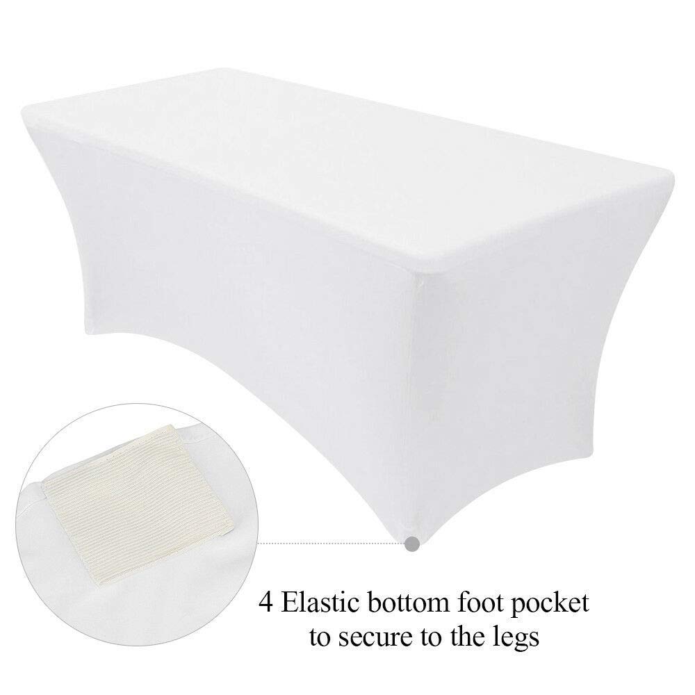 Weddecor Nappe Rectangulaire Extensible De 1,8 M Pour Mariage, Réception, événement, Décoration De Fête, Blanc