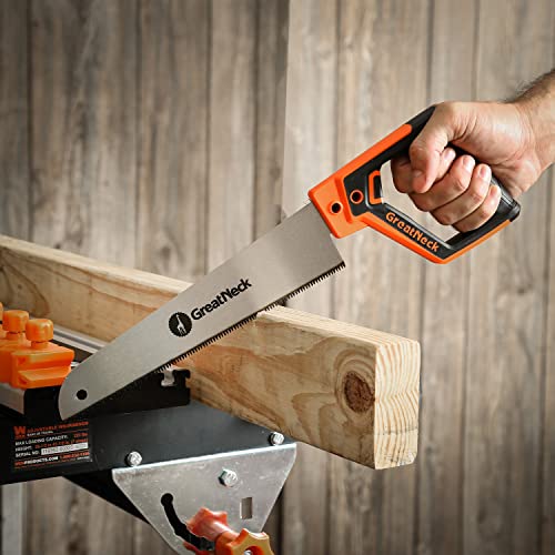 Greatneck 74033 10" Utility Saw, Hand Saw For Trees, Anti-Slip Wood Saw Handle, Carpenter Hand Saw, Tri-Bevel Tooth Design #TOP6