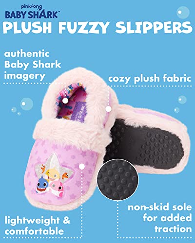 Nickelodeon Toddler Girls’ Baby Shark Slippers - Plush Fuzzy Slippers (Toddler), Size 5-6, Purple Baby Shark #TOP1