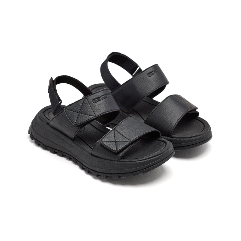 GIOSEPPO Lunenburg Platform Sport Sandals, Black/White, 7 UK