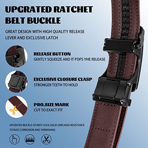 50% Off Men's Ratchet Leather Belts 2-Pack with Code WG4THTDO