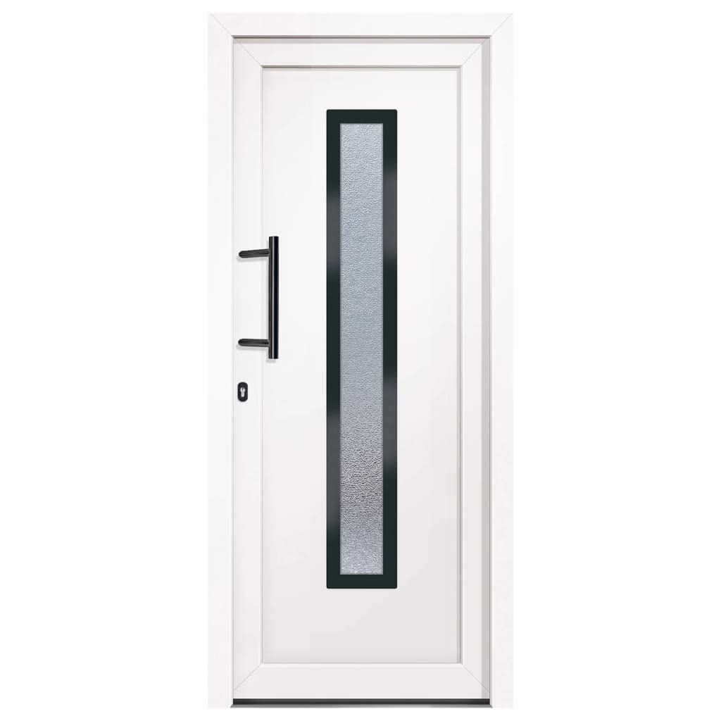 Porte d entrée Blanc 88x200 cm PVC