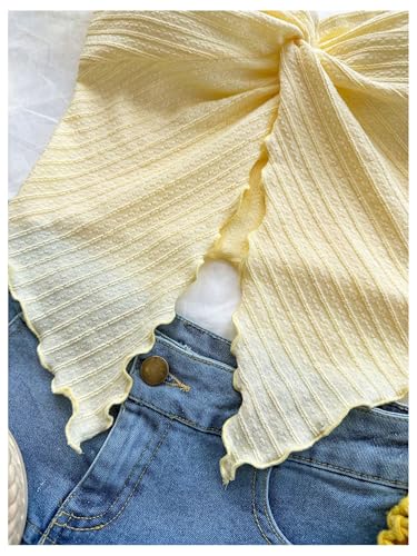 SOLY HUX Women's Tube Top Twist Split Hem Strapless Sleeveless Asymmetrical Going Out Crop Tops4