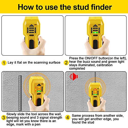 Stud Finder Wall Scanner Wood and Metal Detector Sensor for 3/4 inch Thickness Wall (ST102(Come with Battery)) - Thumbnail 5