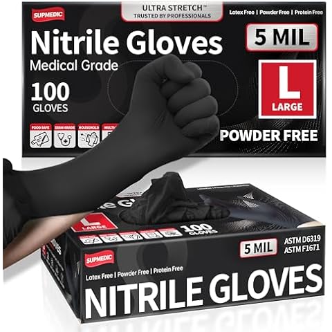 Supmedic Black Nitrile Gloves Cover