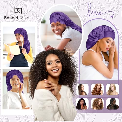 Bonnet de nuit en satin pourpre profond pour sublimer vos soirées - 5