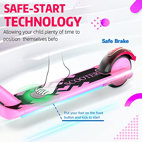 Yhr Electric Scooter For Kids Ages 6-12 Boys Girls With Light Up-Foldable Toddler Scooters For Kids Ages 3-5,Little/Big Kid Kick Scooter With 3 Levels Adjustable Handlebar,Christmas Birthday Gifts #TOP2