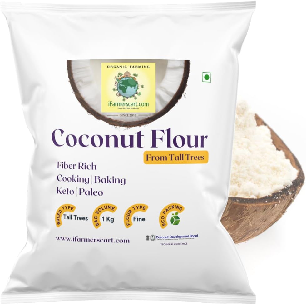 Coconut Flour - 1Kg | Paleo Keto Flour | Protein & Fiber Rich | Grade A Tall Trees Coconuts | Gluten-Free Low Carb Baking Atta by Coconut Farmers Society