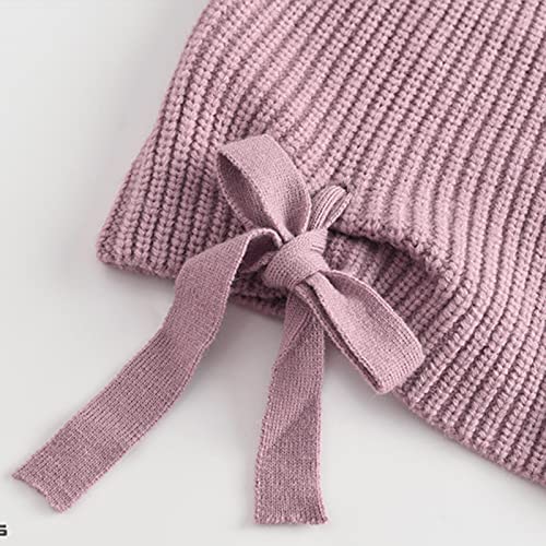 Toddler Baby Girl Knit Sweater Kids Solid Long Sleeve High Neck Pullover Shirts Tops Fall Winter Outwear Clothes (Pink,1-2T) #TOP5