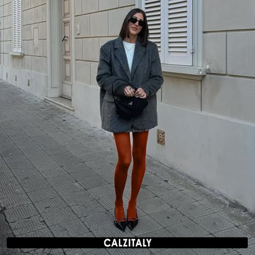 Image of CALZITALY Opaque Colour Tights - 80 DEN Thick Tights, Microfiber Pantyhose, S - 4XL Available in Plus size - Italian Hosiery