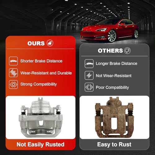 cciyu Front Left & Right Brake Calipers Assembly w/Bracket 19B2880 19B2881 2003 2004 2005 2006 2007 2009 2010 2011 2012 For Nissan For Murano by cciyu - Image 4