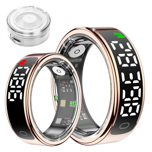 JUSUTEK 2025 革新 軽量スマートリング ステンレス鋼指輪,活動追跡,全面数値安定センサ機能管理,体感ゲーム,多機能運動,Bluet,ooth5.3,万歩計,5ATM防水,水泳、潜水が可能,リモコン撮影,カロリー,長時間使用可能,男女兼用,iph