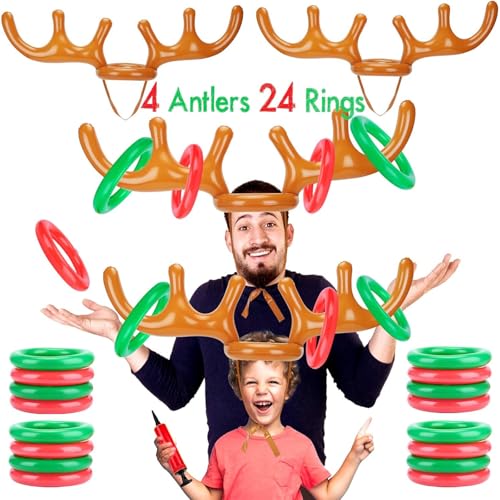 Jeu de lancer d'anneaux de renne gonflable pour animer vos fêtes de Noël en famille