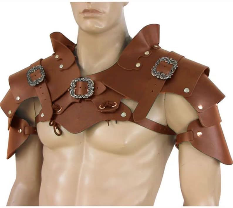 Medieval Leather Shoulder Armor, Viking Cosplay Samurai Armour, Ren Faire LARP Knight, Renaissance Gothic Viking Costume