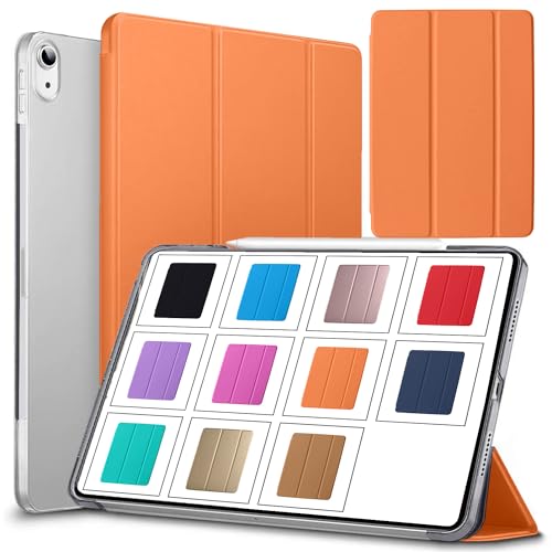 Image of DuraSafe Cases iPad PRO 11 Inch 1st [ PRO 11 2018 1 Gen ] A1980 A1934 A2013 A1979 MTXN2HN /A MTXP2HN /A MTXR2HN /A Trifold Hard Smart PC Translucent Back Cover - Orange