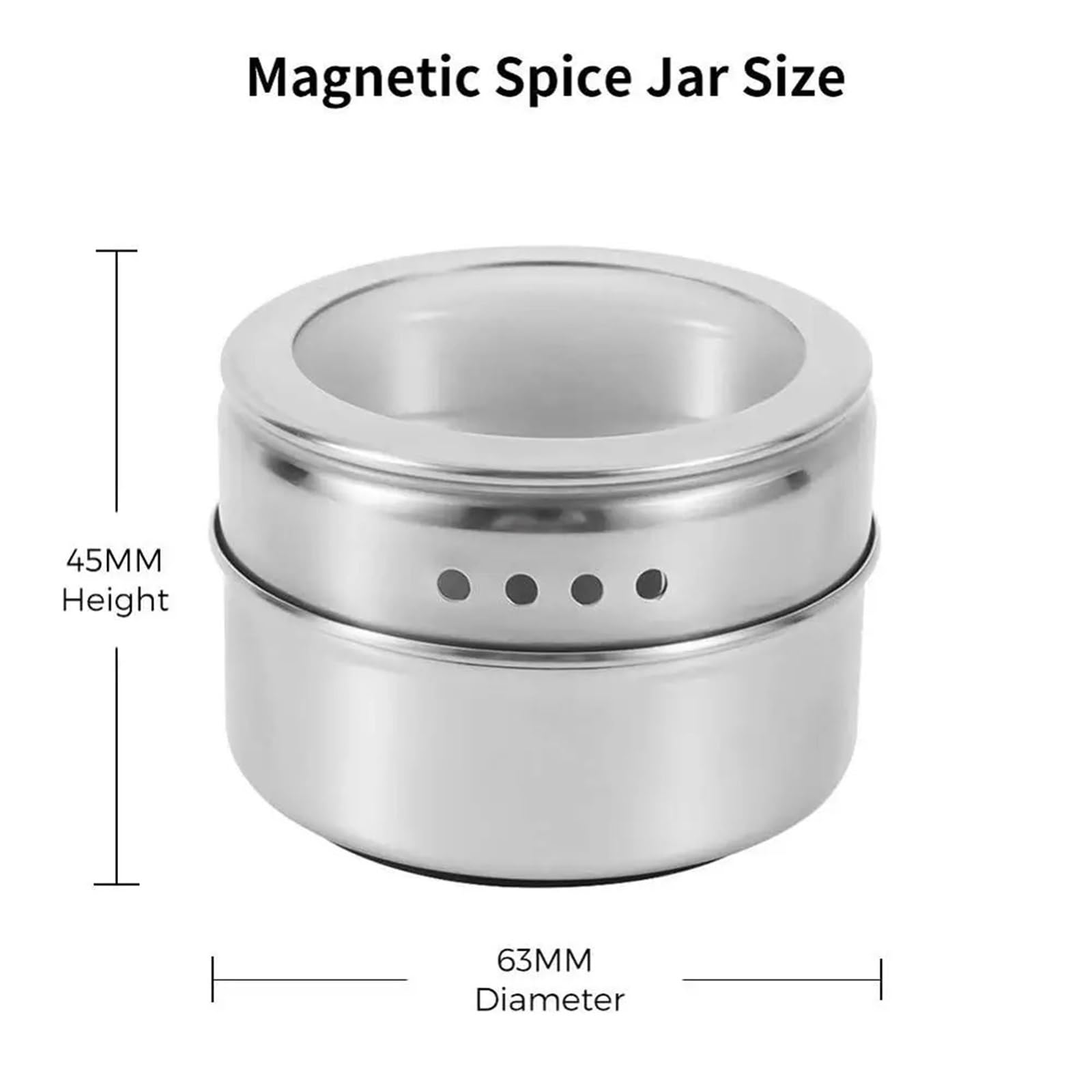Boîte à épices en acier inoxydable Pots à épices magnétiques avec support mural, boîtes d'assaisonnement en acier inoxydable étiquette(12 pcs)