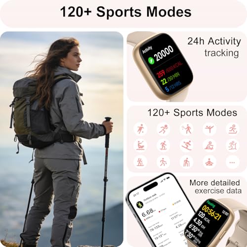 Image of Smart Watch with Alexa & Bluetooth Calling-1.83 inch HD Touchscreen Fitness Watch, Fitness Tracker w /Heart Rate /Sleep Monitor, 30-Day Standby, 120+ Sports Modes, IP68 Waterproof Smartwatch for Android iOS