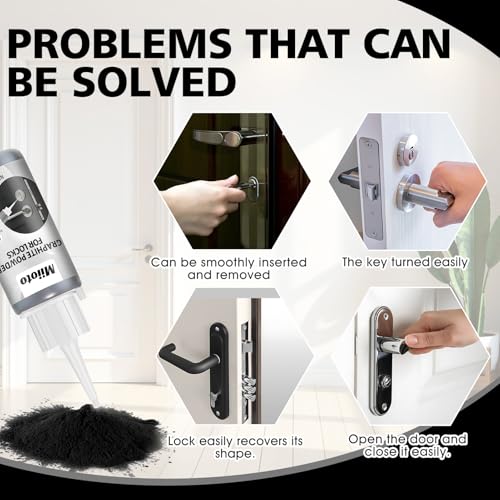 Graphitpulver für Schlösser, Graphitpulver Türschloss, Schließzylinder Spray, Graphitspray für Türschlösser, Löst Festsitzende Zylinder, Fensterscharnieren, Tür und Fensterschienen usw 60 ML*2