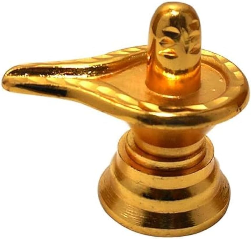 Generic Shiva/Shivling/Gold Plated Panch Dhaatu ShivLing Idol for Wealth Decorative Showpiece – 5 cm, Car, Home, Temple, Standard, Golden, DS2806202499006