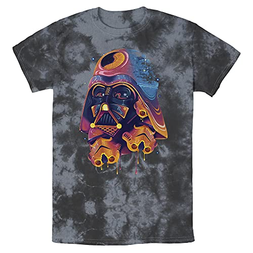 T-shirt Star Wars effet délavé anthracite au motif coloré fondu Dark Vador