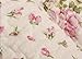 USTIDE Rustic Rose Flowers Area Carpet, Home Decor Cotton Pink Roses Pattern Bedroom Floor Rugs, Unique Quilted Washable Bathroom Rug 2x4 (Pink)