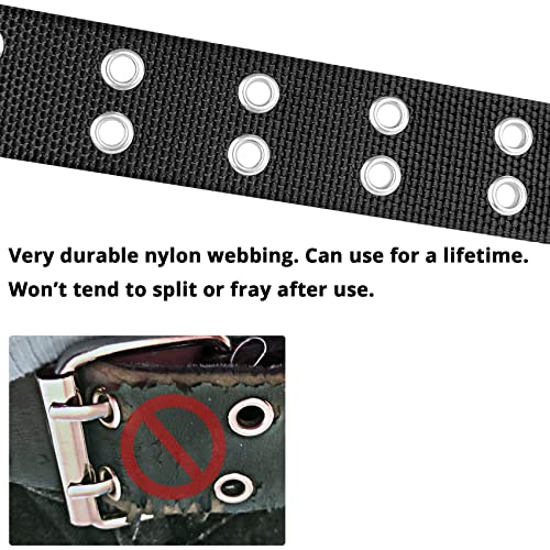 Double Grommet Belt Plus Size 39 to 71'' Nylon Prong Belts for Women Men3